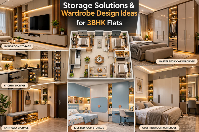 Storage Solutions & Wardrobe Design Ideas for3BHK Flats